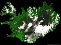 Iceland, Europe  The 100 m false-colour image of 21 June 2015 shows Iceland, a Nordic island country between the North Atlantic and the Arctic Ocean. It has a population of 332,529 and an area of 103,000 km². The island's interior, the Highlands of Iceland, is a cold and uninhabitable combination of sand, mountains and lava fields.   Date: 21/06/2015   Resolution: 300m : iceland, europe, islands, ocean, arctic, mountain, lava
