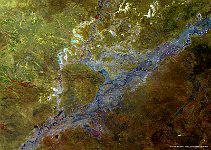Darling River, Australia  In the arid outback of the Australian state of New South Wales, the most famous waterway is the Darling River, highlighted in dark blue in this PROBA-V image from November 2016. It flows from the northeast towards the southwest, where it will join the Murray River and head further towards the Great Australian Bight, near Adelaide. In lighter blue, a series of freshwater lakes connect to the Paroo River that joins the Darling in the southwest of the image, near the historical village of Wilcannia. The area of the confluence of both rivers, along with Lakes Peery and Poloko, are part of the Paroo-Darling national park. On the beds of the lakes, mound springs bring up fresh water from a vast acquifer that underlies almost 25% of the Australian continent, the Great Artesian Basin. This was an important water source for the indigenous Aboriginals and wildlife, but has more recently come under stress from competing uses, such as groundwater pumping for irrigation or mining.   Date: 04/11/2016   Resolution: 100m : adelaide, darling, river, asustralia, water, lake, aboriginals, paroo, park