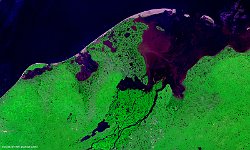 Nenets Nature Reserve, Russia  The 100 m false-colour image of 1 July 2016 shows us Nenets Nature Reserve, a Russian 'zapovednik' (strict nature reserve) in the northeast of European Russia on the coast of the Barents Sea and the delta of the Pechora River. The Pechora River is a river in northwest Russia which flows north in the Arctic Ocean on the west side of the Ural Mountains. 1,809 kilometres long and its basin is 322,000 km², or about the same size as Finland.   Date: 01/07/2016   Resolution: 100m : river, russia, reserve, sea, ocean, mountain, basin