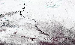 South Dakota, USA  The 100 m false-colour image of 11 December 2016 shows us South Dakota, a state located in the Midwestern region of the United States, fully covered in snow. The state is bisected by the Missouri River, dividing South Dakota into two geographically and socially distinct halves.   Rising in the Rocky Mountains of western Montana, the Missouri flows east and south for 3,767 km before entering the Mississippi River. The river takes drainage from a sparsely populated, semi-arid watershed of more than 1,300,000 km², which includes parts of ten U.S. states and two Canadian provinces.   Date: 11/12/2016   Resolution: 100m : snow, usa, river, rocky, mountain, mississippi, canada, i