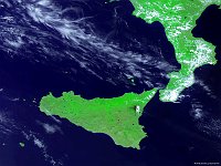 Mount Etna, Sicily  On this 300 m PROBA-V image we can see the eruption of Mount Etna on 18 May 2016. Mount Etna is Europe’s tallest and one of the most active volcanoes in the world. It is the volcano’s first eruption this year.   Date: 18/05/2016   Resolution: 300m : mount, etna, sicily, volcano