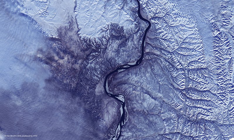 Lena river in ice, Russia